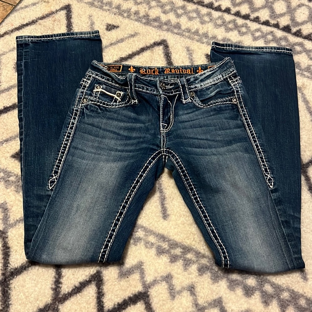 Like new women’s rock revival posey jeans 25x30